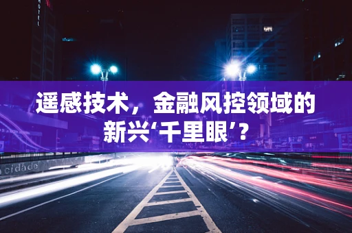 遥感技术，金融风控领域的新兴‘千里眼’？
