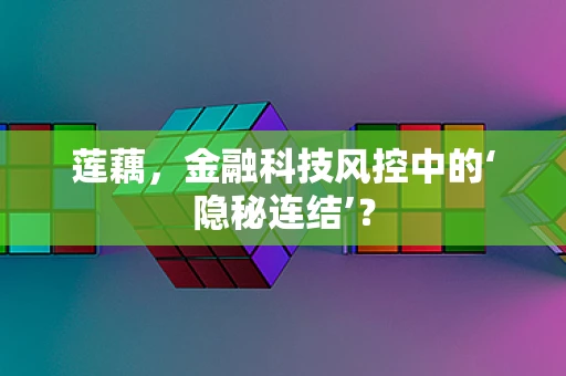 莲藕，金融科技风控中的‘隐秘连结’？