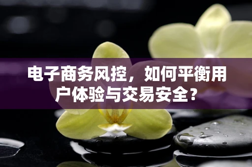 电子商务风控，如何平衡用户体验与交易安全？