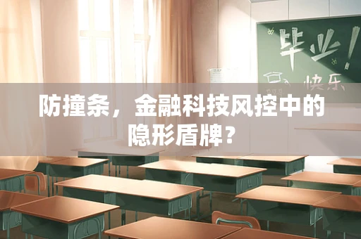 防撞条，金融科技风控中的隐形盾牌？