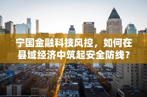 宁国金融科技风控，如何在县域经济中筑起安全防线？