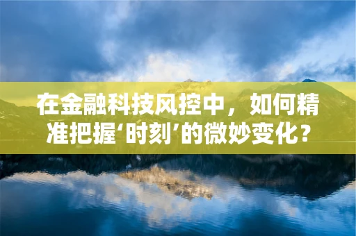 在金融科技风控中，如何精准把握‘时刻’的微妙变化？
