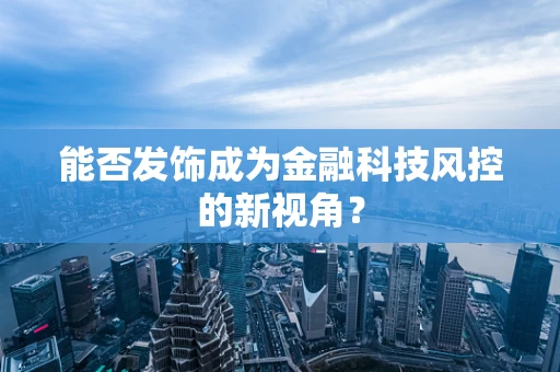能否发饰成为金融科技风控的新视角？