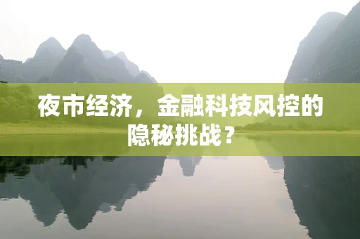 夜市经济，金融科技风控的隐秘挑战？