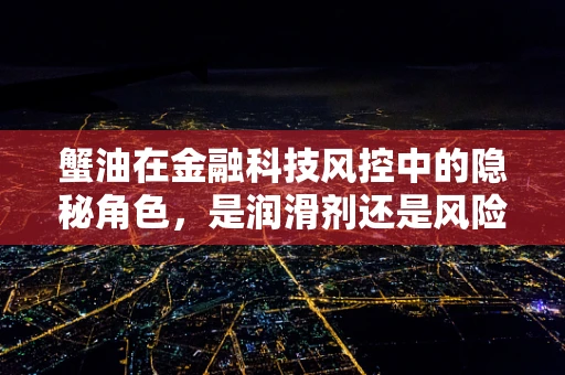蟹油在金融科技风控中的隐秘角色，是润滑剂还是风险点？