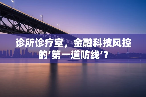 诊所诊疗室，金融科技风控的‘第一道防线’？