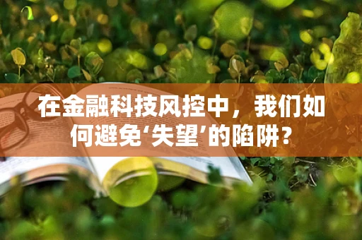 在金融科技风控中，我们如何避免‘失望’的陷阱？