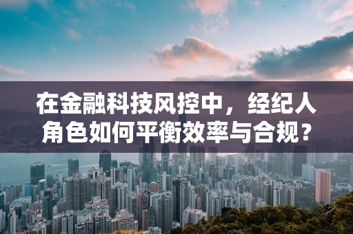 在金融科技风控中，经纪人角色如何平衡效率与合规？