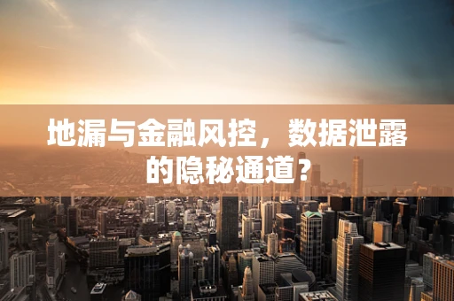 地漏与金融风控，数据泄露的隐秘通道？