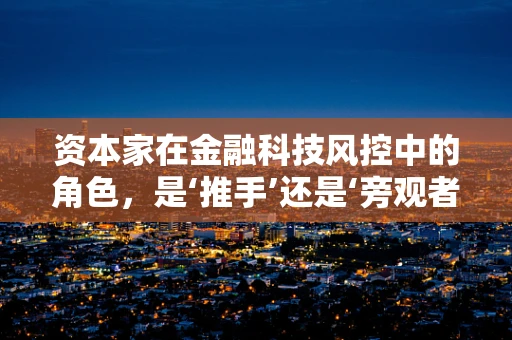 资本家在金融科技风控中的角色，是‘推手’还是‘旁观者’？