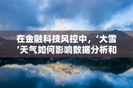 在金融科技风控中，‘大雪’天气如何影响数据分析和模型准确性？
