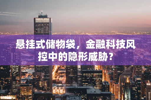 悬挂式储物袋，金融科技风控中的隐形威胁？