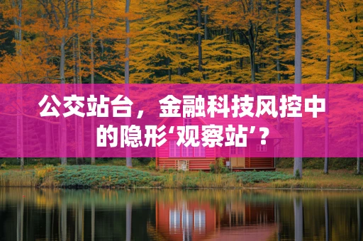 公交站台，金融科技风控中的隐形‘观察站’？