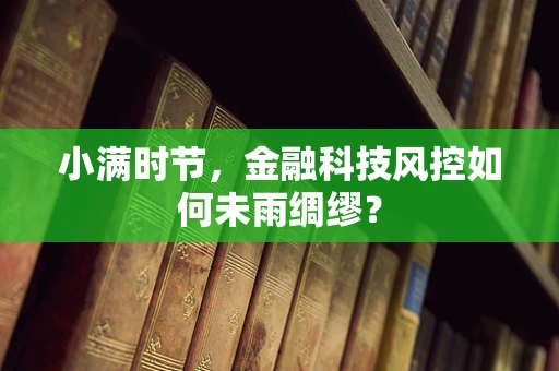 小满时节，金融科技风控如何未雨绸缪？