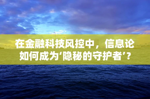 在金融科技风控中，信息论如何成为‘隐秘的守护者’？