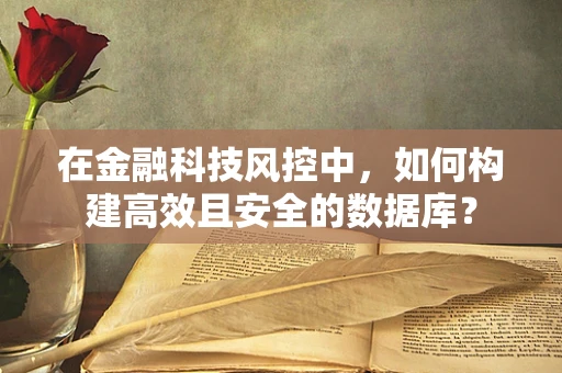 在金融科技风控中，如何构建高效且安全的数据库？