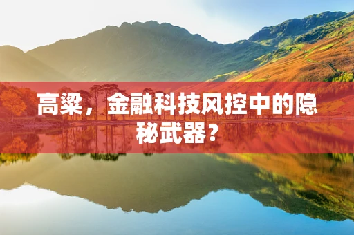 高粱，金融科技风控中的隐秘武器？