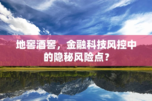 地窖酒窖，金融科技风控中的隐秘风险点？