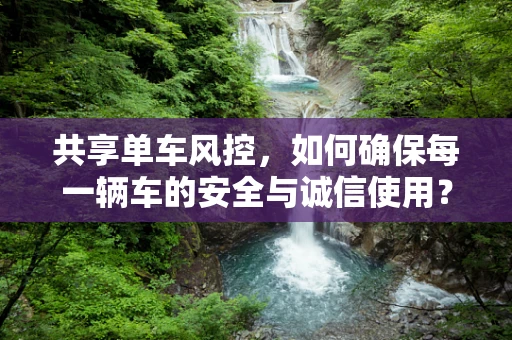 共享单车风控，如何确保每一辆车的安全与诚信使用？