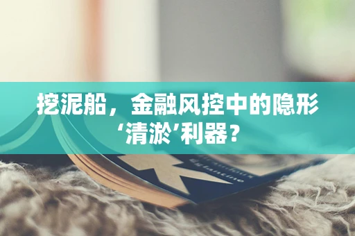 挖泥船，金融风控中的隐形‘清淤’利器？