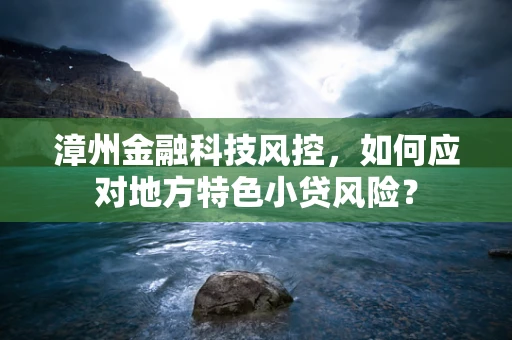 漳州金融科技风控，如何应对地方特色小贷风险？