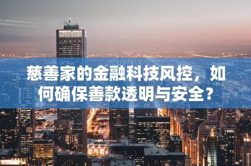 慈善家的金融科技风控，如何确保善款透明与安全？