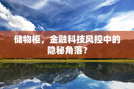 储物柜，金融科技风控中的隐秘角落？