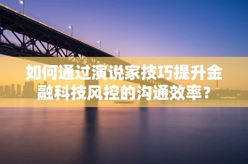 如何通过演说家技巧提升金融科技风控的沟通效率？