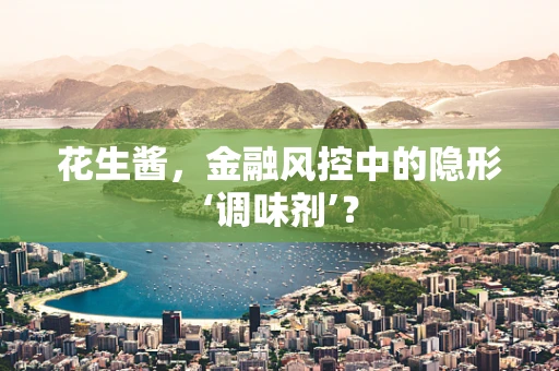 花生酱，金融风控中的隐形‘调味剂’？