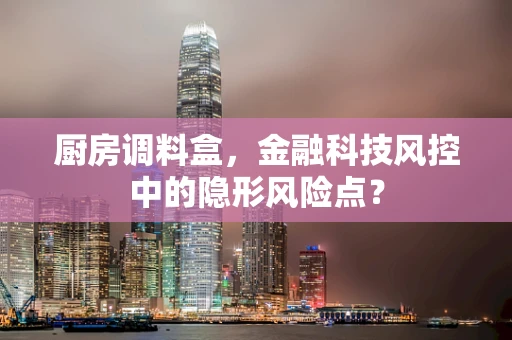 厨房调料盒，金融科技风控中的隐形风险点？