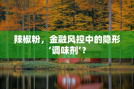 辣椒粉，金融风控中的隐形‘调味剂’？