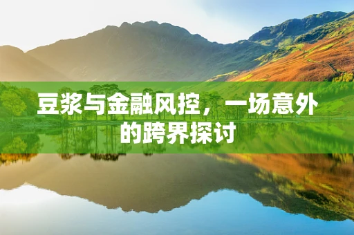 豆浆与金融风控，一场意外的跨界探讨