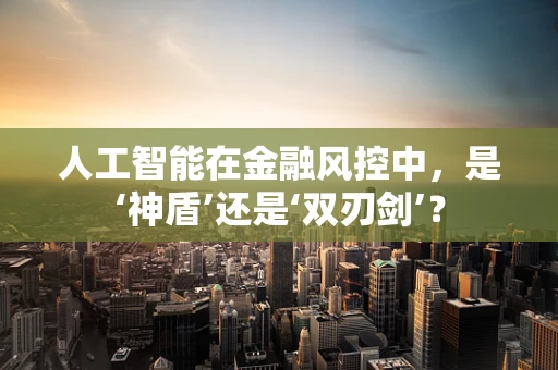 人工智能在金融风控中，是‘神盾’还是‘双刃剑’？
