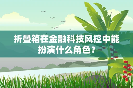 折叠箱在金融科技风控中能扮演什么角色？