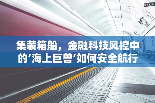 集装箱船，金融科技风控中的‘海上巨兽’如何安全航行？