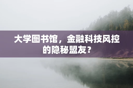 大学图书馆，金融科技风控的隐秘盟友？