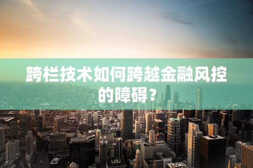 跨栏技术如何跨越金融风控的障碍？