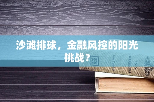 沙滩排球，金融风控的阳光挑战？