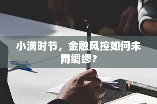 小满时节，金融风控如何未雨绸缪？