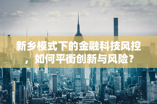 新乡模式下的金融科技风控，如何平衡创新与风险？
