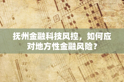 抚州金融科技风控，如何应对地方性金融风险？