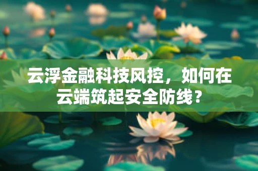 云浮金融科技风控，如何在云端筑起安全防线？