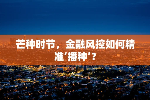 芒种时节，金融风控如何精准‘播种’？