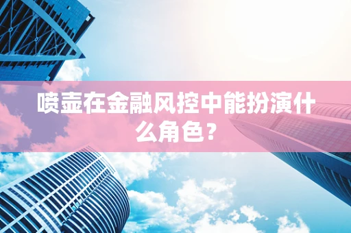 喷壶在金融风控中能扮演什么角色？