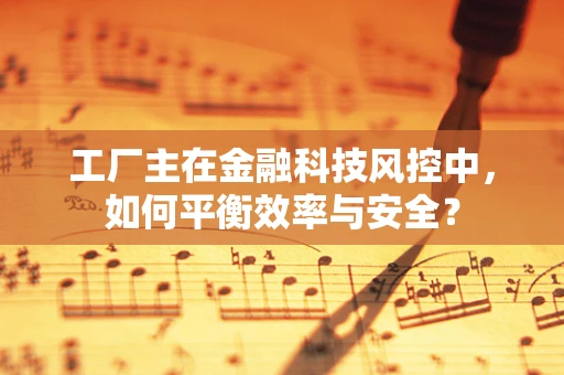 工厂主在金融科技风控中，如何平衡效率与安全？