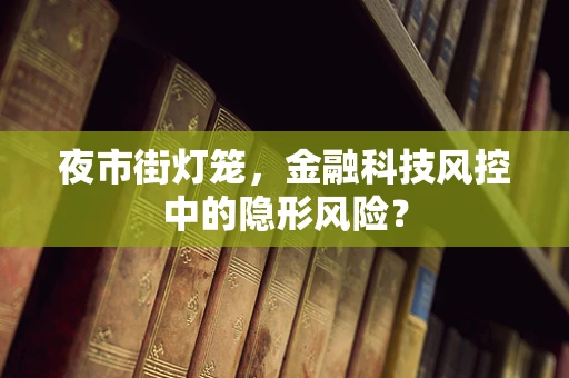 夜市街灯笼，金融科技风控中的隐形风险？