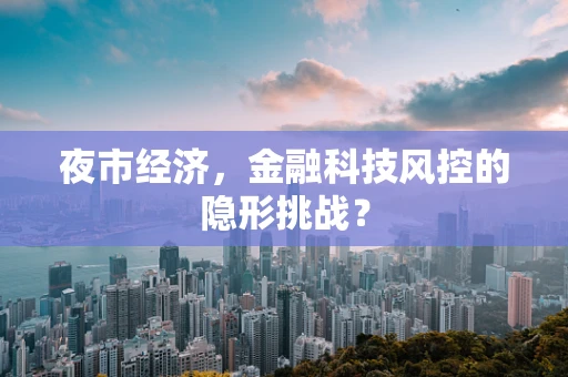 夜市经济，金融科技风控的隐形挑战？
