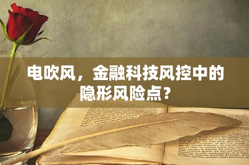 电吹风，金融科技风控中的隐形风险点？