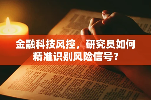 金融科技风控，研究员如何精准识别风险信号？
