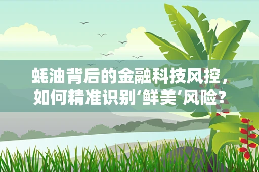 蚝油背后的金融科技风控，如何精准识别‘鲜美’风险？